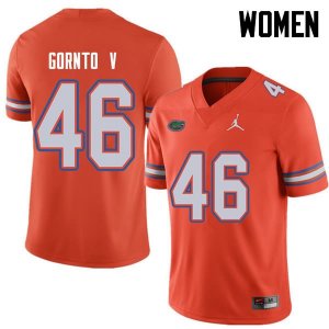 Women's Florida Gators #46 Harry Gornto V NCAA Jordan Brand Orange Authentic Stitched College Football Jersey HOW6662FP